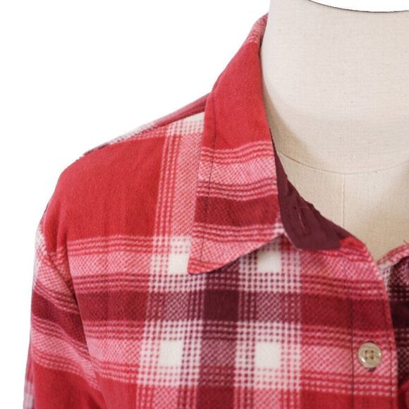 Lee Riders Red Plaid Large Flannel Collared Button Front Shirt - Picture 2 of 9